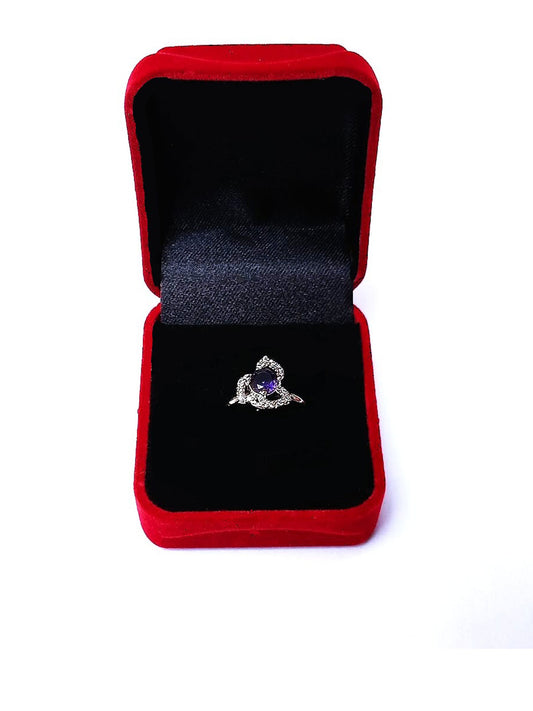 BLUE RHINESTONE AD RING