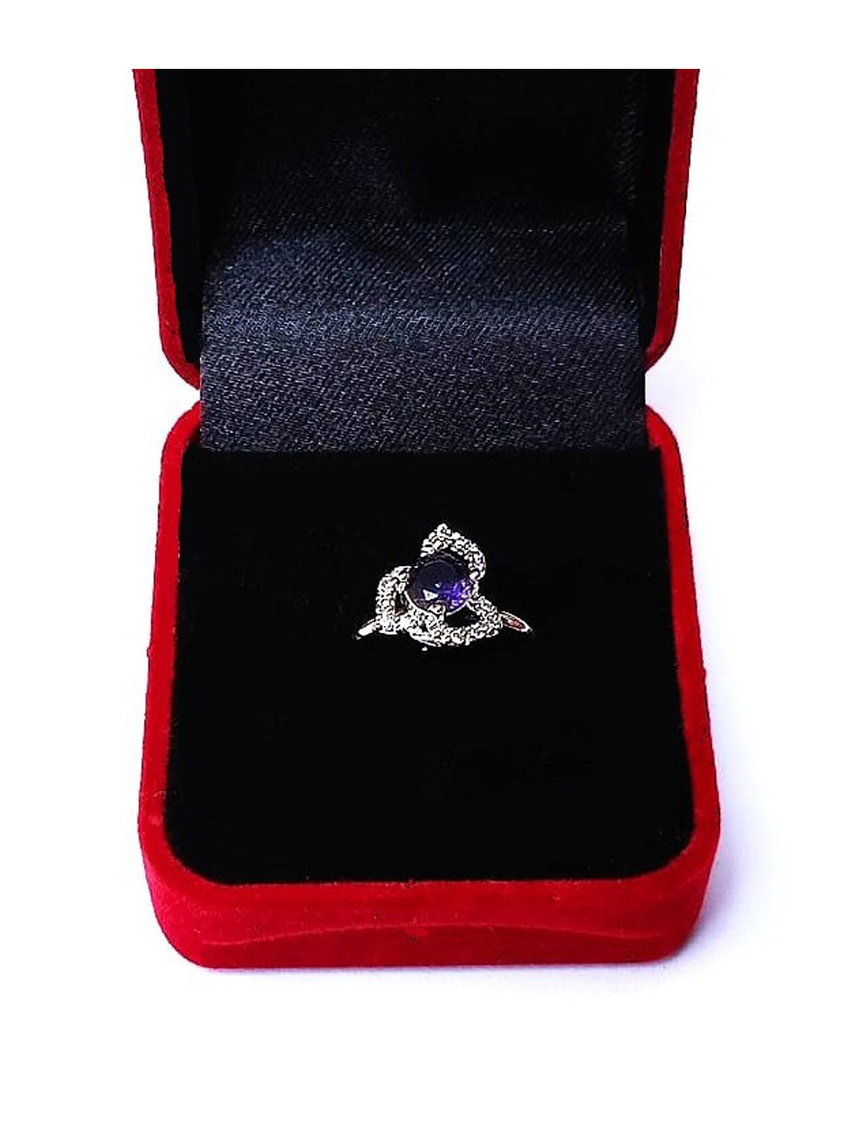 BLUE RHINESTONE AD RING