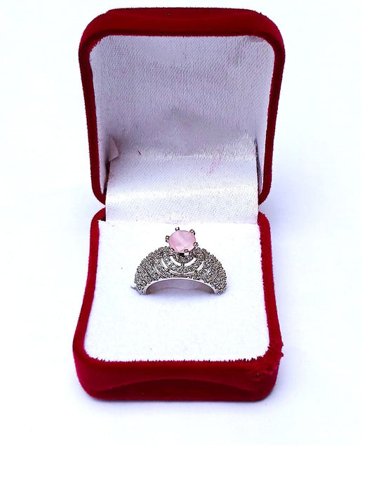 PINK RHINESTONE AD RING