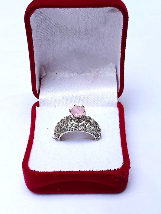 PINK RHINESTONE AD RING
