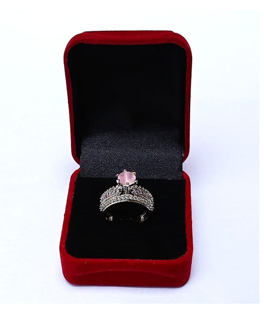 PINK RHINESTONE AD RING