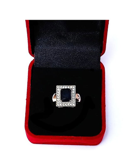 BLACK RHINESTONE AD RING