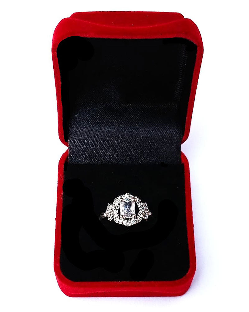 CLEAR RHINESTONE AD RING