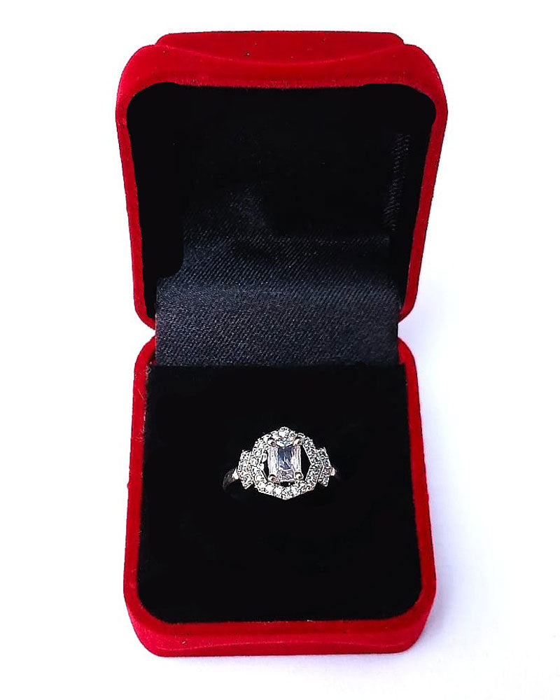 CLEAR RHINESTONE AD RING