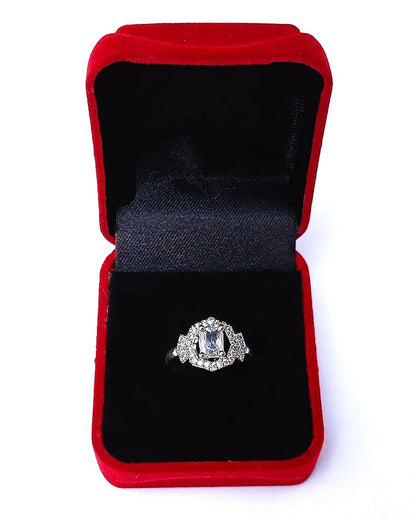 CLEAR RHINESTONE AD RING