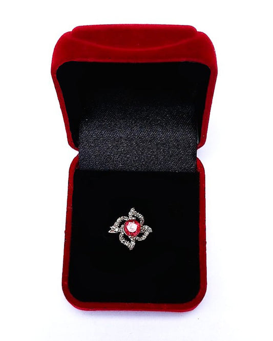 RED RHINESTONE AD RING
