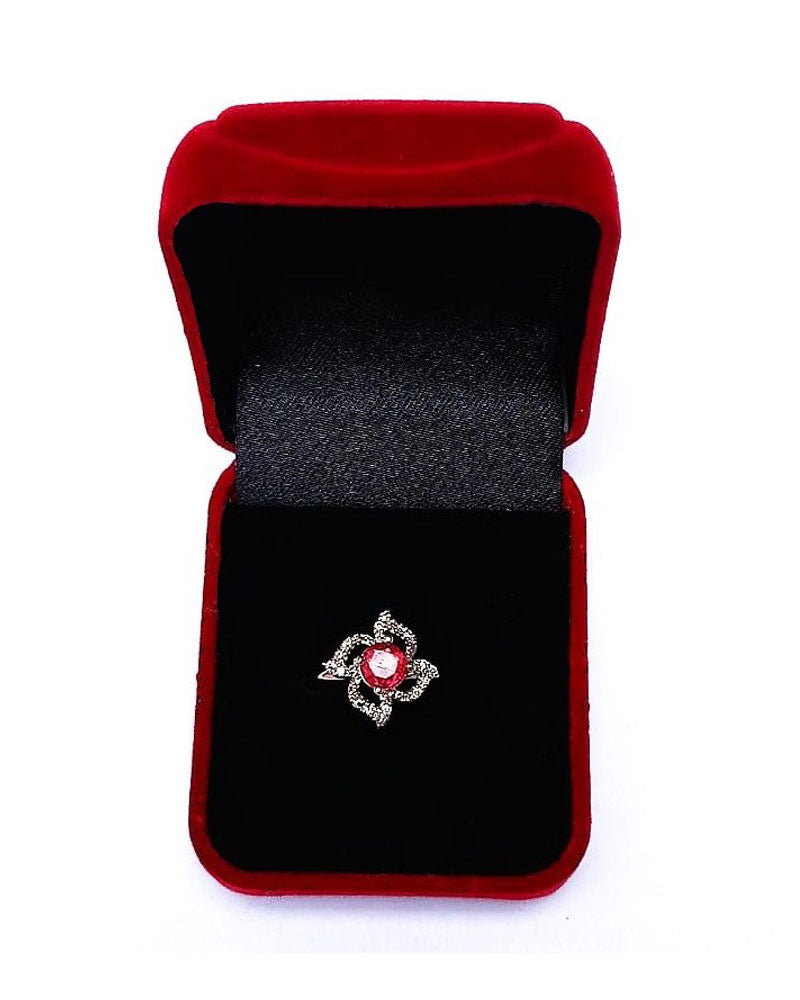 RED RHINESTONE AD RING