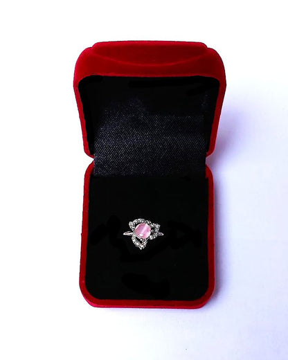 PINK RHINESTONE AD RING