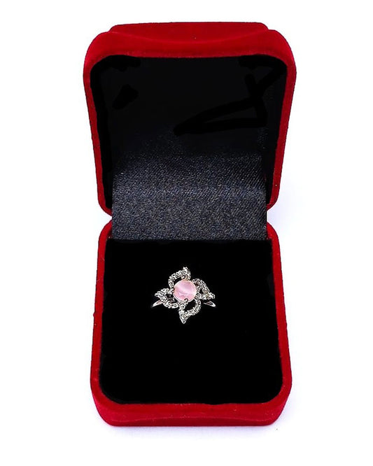 PINK RHINESTONE AD RING
