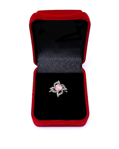 PINK RHINESTONE AD RING