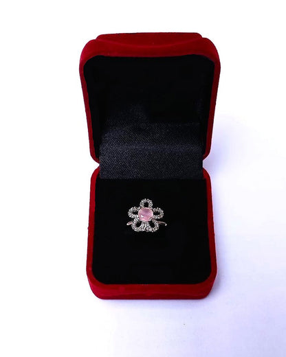 PINK RHINESTONE AD RING