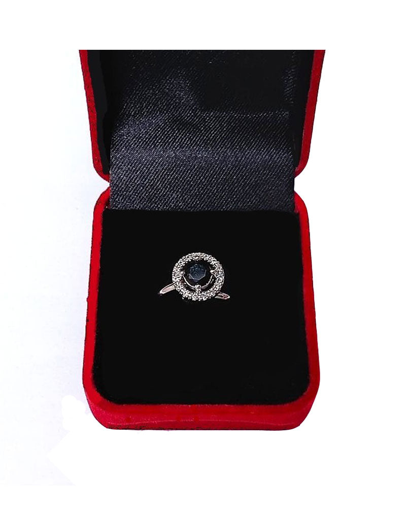 BLACK RHINESTONE AD RING