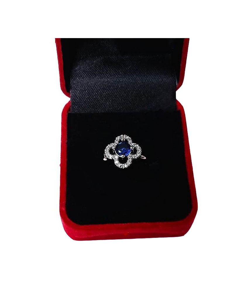 BLUE RHINESTONE AD RING