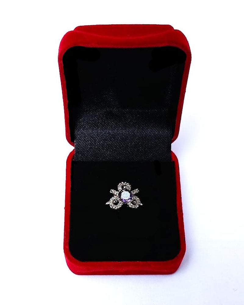 PURPLE RHINESTONE AD RING