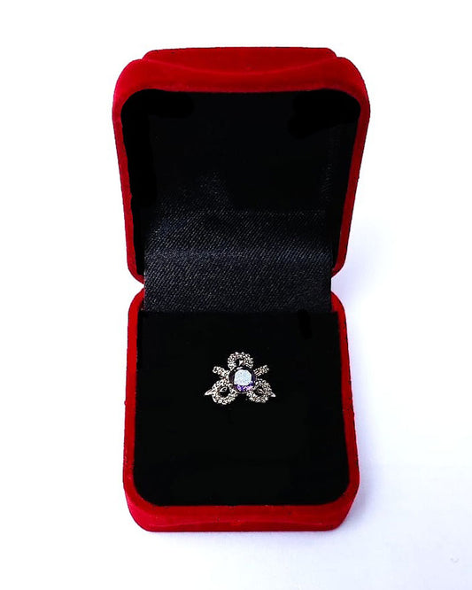 PURPLE RHINESTONE AD RING