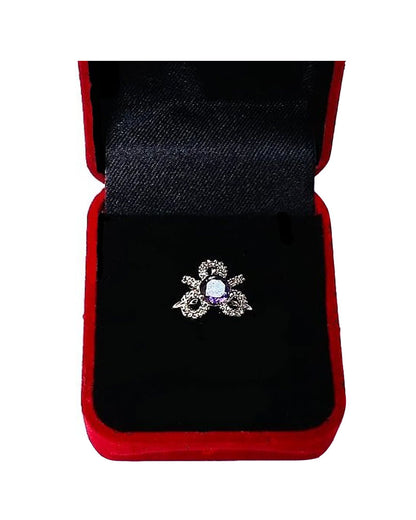 PURPLE RHINESTONE AD RING
