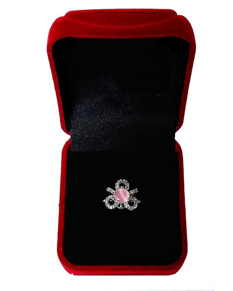 PINK RHINESTONE AD RING