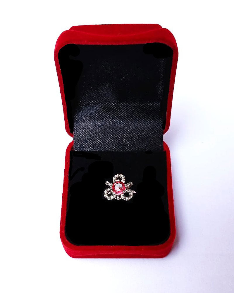 HOT PINK RHINESTONE AD RING