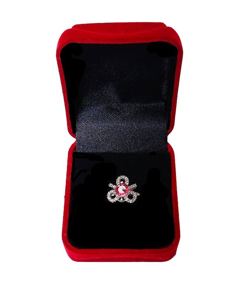 HOT PINK RHINESTONE AD RING