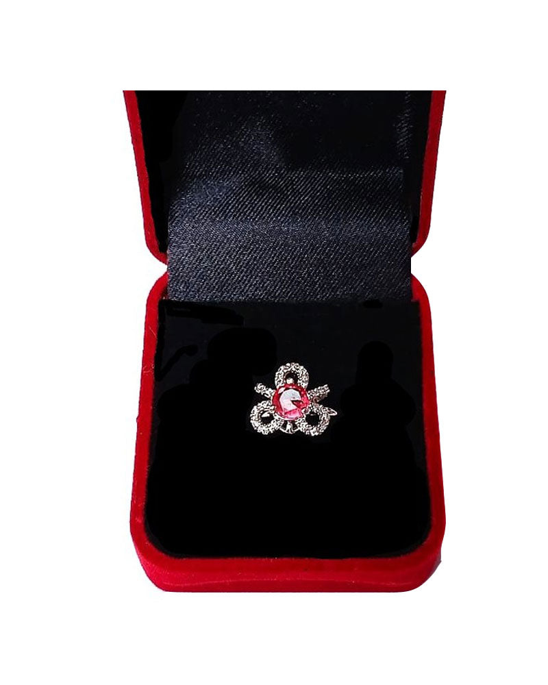 HOT PINK RHINESTONE AD RING