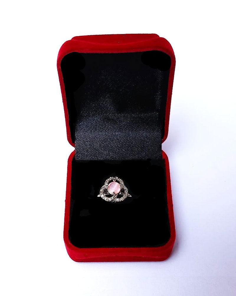 PINK RHINESTONE AD RING