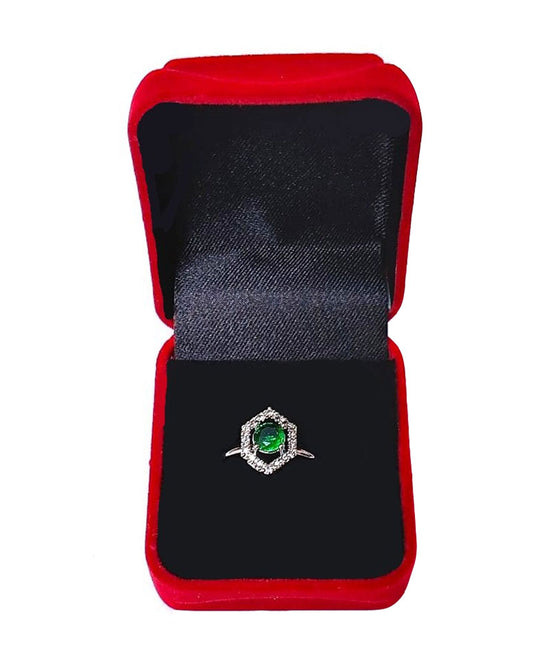 GREEN RHINESTONE AD RING