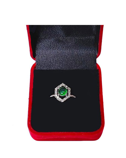 GREEN RHINESTONE AD RING