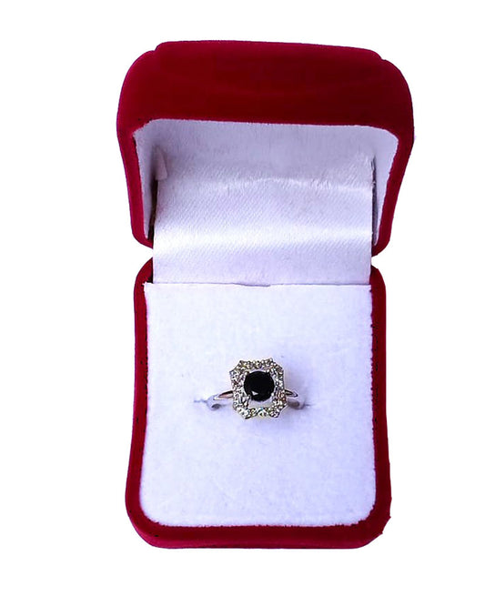 BLACK RHINESTONE AD RING