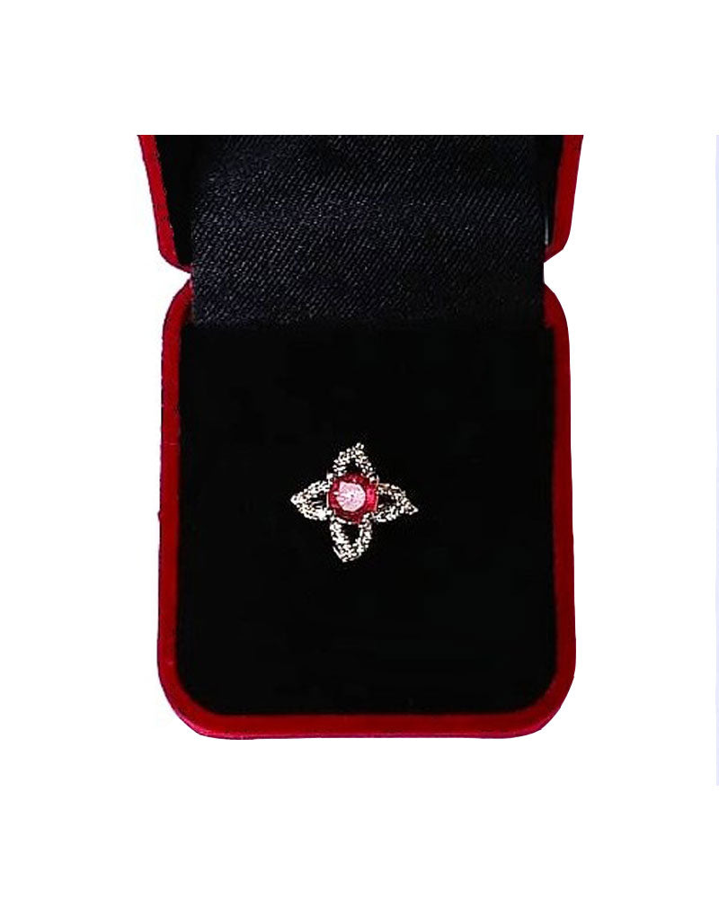 PINK RHINESTONE AD RING