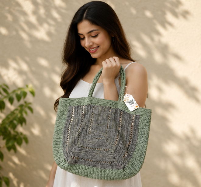 HANDMADE COTTON CROCHET BAG