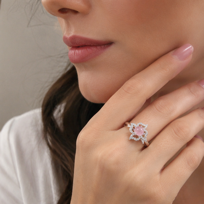 PINK RHINESTONE AD RING