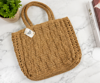 HANDMADE RAFFIA CROCHET BAG