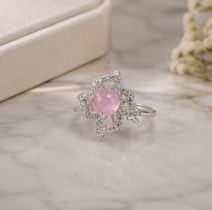 PINK RHINESTONE AD RING