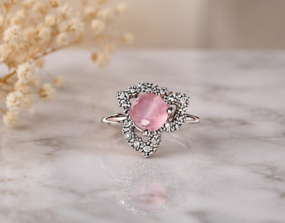 PINK RHINESTONE AD RING