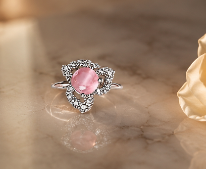 PINK RHINESTONE AD RING