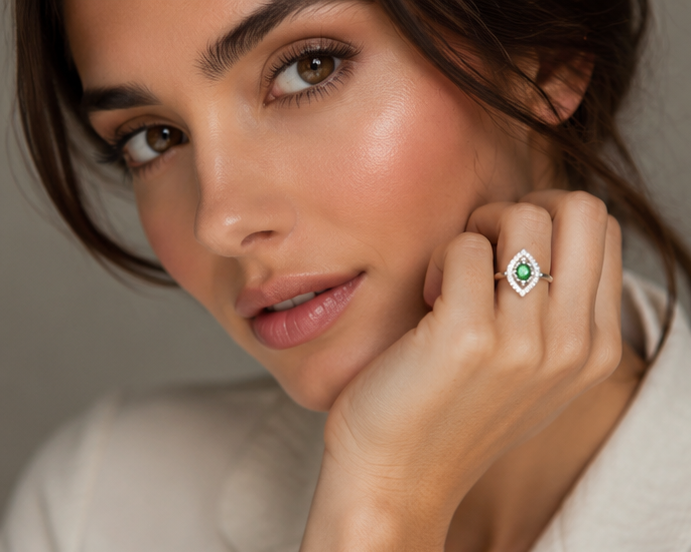 PINK RHINESTONE AD RING