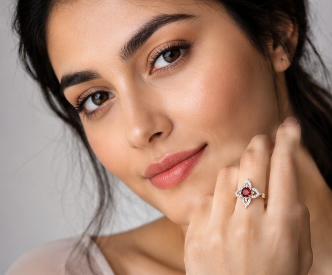 PINK RHINESTONE AD RING