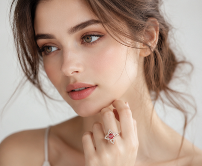 PINK RHINESTONE AD RING