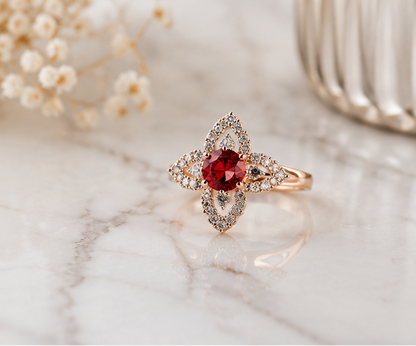 PINK RHINESTONE AD RING